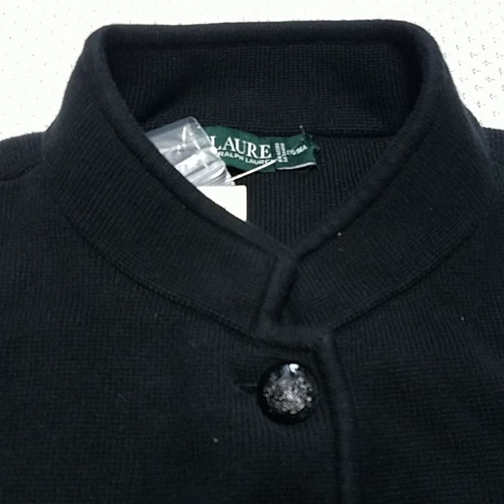 NWT Lauren Ralph Lauren black sweater jacket - Picture 3 of 4